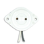Medium Base, Bi-pin, Standard Fluorescent Lampholder, Butt-on, Screw Mount, Stationary, 9-inch 18-awm Tew Wire Leads (White)