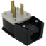 Industrial Grade Straight Blade Angle Plug, 50A, 2P, NEMA 6-50P - Black (250V)