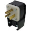 Industrial Grade Straight Blade Angle Plug, 50A, 2P, NEMA 6-50P - Black (250V)