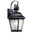 Mount Vernon 16.75" 1 Light Outdoor Wall Light w/ Clear Seeded Glass (Black)