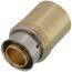 3/4" PEX Press x 1" Copper Fitting Adapter w/ Attached Sleeve (Lead Free Bronze)