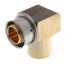 3/4" PEX Press x 1/2" Female Sweat or 3/4" Copper Fitting 90° Elbow w/ Attached Sleeve (Zero Lead Bronze)