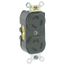 15A, 277V NEMA L7-15R, 2P, 3W, Duplex Locking Receptacle, Grounding (Black)
