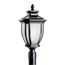 Salisbury 21.75" 1 Light Outdoor Post Light w/ White Linen Glass (Black)