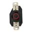30A, 480V NEMA L8-30R, 2P, 3W, Flush Mtg Locking Receptacle, Grounding, V-0-MAX (Black)