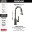 Broderick Single Handle Pull-Down Bar/Prep Faucet, 1.8 GPM (Black Stainless), 9990-KS-DST