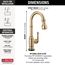 Broderick Single Handle Pull-Down Bar/Prep Faucet with Touch2O Technology, 1.8 GPM (Champagne Bronze), 9990T-CZ-DST