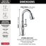 Cassidy Single Handle Pulldown Bar/Prep Faucet, 1.8 GPM (Lumicoat Chrome), 9997-PR-DST