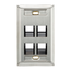 Angled Stainless Steel Quickport, Wallplate, Single-Gang, 4-port, w/ ID Windows