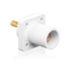16 Series Male Panel Receptacle, Cam-Type, 90-Degree, Threaded Stud Length, 1.125", Taper Nose, 400A Max, Cable Range, #2 to 4/0 AWG (White)