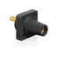 16 Series Female Panel Receptacle, Cam-Type, 90-Degree, Threaded Stud Length, 1.125", Taper Nose, 400A Max, Cable Range, #2 to 4/0 AWG (Black)