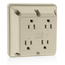4-in-1 Quadruplex Receptacle Outlet,  15A, 125V Side Wire, NEMA 5-15R, 2-Pole, 3-Wire (Ivory)