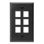 Single-Gang Quickport, Wallplate, 6-port (Black)