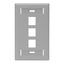 Single-Gang Quickport, Wallplate w/ ID Windows, 3-port (Gray)