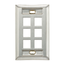 Stainless Steel Quickport, Wallplate, Single-Gang, 6-port, w/ ID Windows