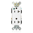 Decora Plus Duplex Receptacle, Extra Heavy-Duty Hospital, 20A 125V NEMA 5-20R, 2P 3W (White)