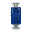 Decora Plus Duplex Receptacle, Heavy Duty Industrial, Split-Circuit, 20A 125V NEMA 5-20R (Blue)