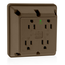 15A 4-in-1 Quadruplex Receptacle/outlet, Hospital Grade (Brown)