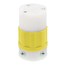 15A, 125V NEMA 5-15R, 2P, 3W, Connector, Straight Blade, Grounding (Yellow)-WHITE