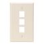 Single-Gang Quickport, Wallplate, 3-port (Light Almond)