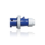 20A, 250V 2P, 3W, LEV Series IEC 60309-1 & 60309-2 Pin & Sleeve Plug, IP66/67/68/IP69K, Watertight (Blue)
