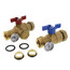 TruFLOW Manifold Supply and Return Ball Valves, Set of 2 (w/ Filter & Temp. Gauge)