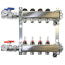 4-Loop 1" Stainless Steel Radiant Heat Manifold Assembly w/ Flow Meter