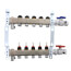 5-Loop 1" Stainless Steel Radiant Heat Manifold Assembly w/ Flow Meter