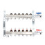 6-Loop 1" Stainless Steel Radiant Heat Manifold Assembly w/ Flow Meter