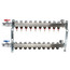 10-Loop 1" Stainless Steel Radiant Heat Manifold Assembly w/ Flow Meter