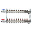 10-Loop 1" Stainless Steel Radiant Heat Manifold Assembly w/ Flow Meter