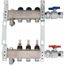 3-Loop 1-1/4" Stainless Steel Radiant Heat Manifold Assembly w/ Flow Meter