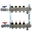 4-Loop 1-1/4" Stainless Steel Radiant Heat Manifold Assembly w/ Flow Meter