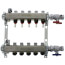5-Loop 1-1/4" Stainless Steel Radiant Heat Manifold Assembly w/ Flow Meter