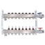 8-Loop 1-1/4" Stainless Steel Radiant Heat Manifold Assembly w/ Flow Meter