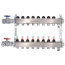 8-Loop 1-1/4" Stainless Steel Radiant Heat Manifold Assembly w/ Flow Meter