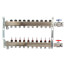 10-Loop 1-1/4" Stainless Steel Radiant Heat Manifold Assembly w/ Flow Meter