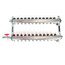 12-Loop 1-1/4" Stainless Steel Radiant Heat Manifold Assembly w/ Flow Meter