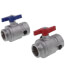 Stainless Steel Manifold Supply & Return 1-1/4" NPT Ball Valve w/ Temperature Gauge (Set of 2)