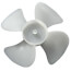 6" Plastic 4 Blade CW Fan Blade, 5/16" Bore