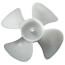 6" Plastic 4 Blade CCW Fan Blade, 1/4" Bore