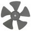 7" Plastic 5 Blade CCW Fan Blade, 1/4" Bore