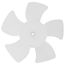8" Plastic 5 Blade CW Fan Blade, 1/4" Bore