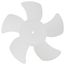 8" Plastic 5 Blade CW Fan Blade, 1/4" Bore