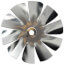 3" Aluminum 10 Blade, 1/4" Bore CW Intake Hub Fan Blade