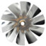 3-1/2" Aluminum 10 Blade, 1/4" Bore CW Intake Hub Fan Blade