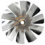 4" Aluminum 10 Blade, 1/4" Bore CW Intake Hub Fan Blade