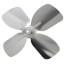 6-1/2" Aluminum 4 Blade CW Fan Blade, 1/4" Bore (w/ Hub)
