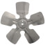 10" Aluminum 5 Blade CW Fan Blade, 5/16" Bore (w/ Hub)