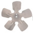 8" Aluminum 5 Blade CCW Fan Blade, 1/4" Bore (w/ Hub)